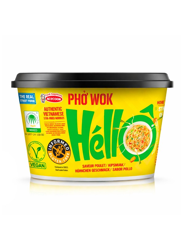 Wok Vietnamita Tallarines de Arroz y Pollo Pho Wok | 76g. | Sin Gluten