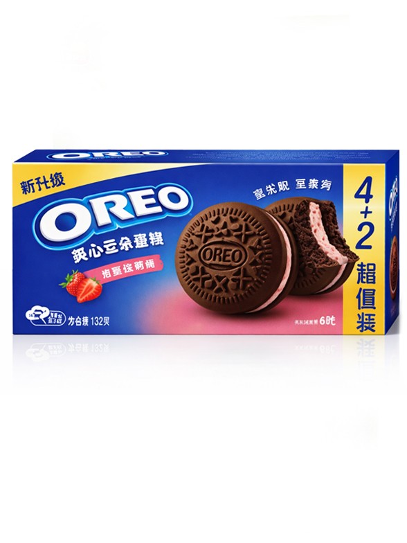 Pastelitos Oreo Cloud Cake de Crema de Fresa 132g.