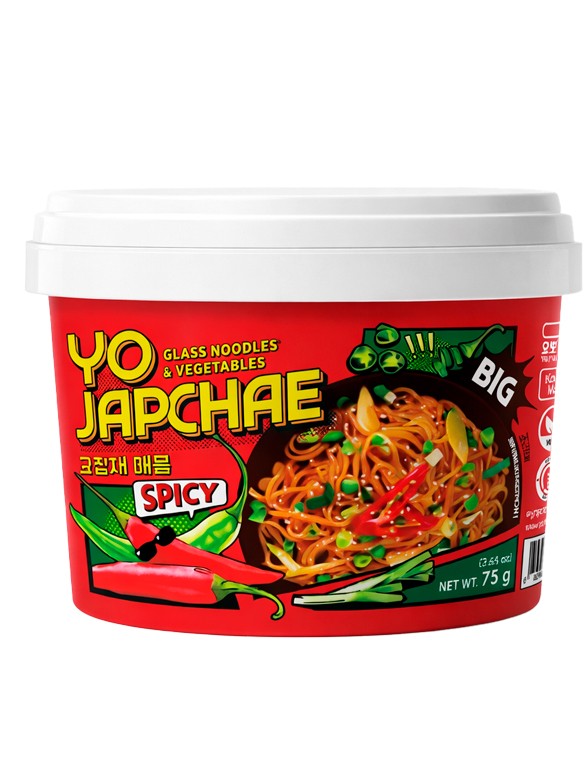 Fideos Japchae Coreanos Instantáneos Picantes 75g.