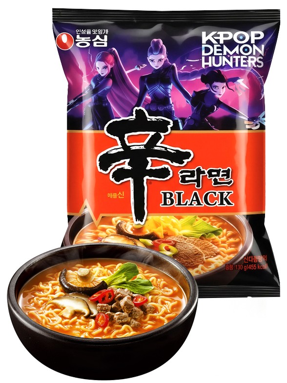 Fideos Ramen Coreanos Shin Ramyun | Black Premium | Kpop Demon Hunters 134g.