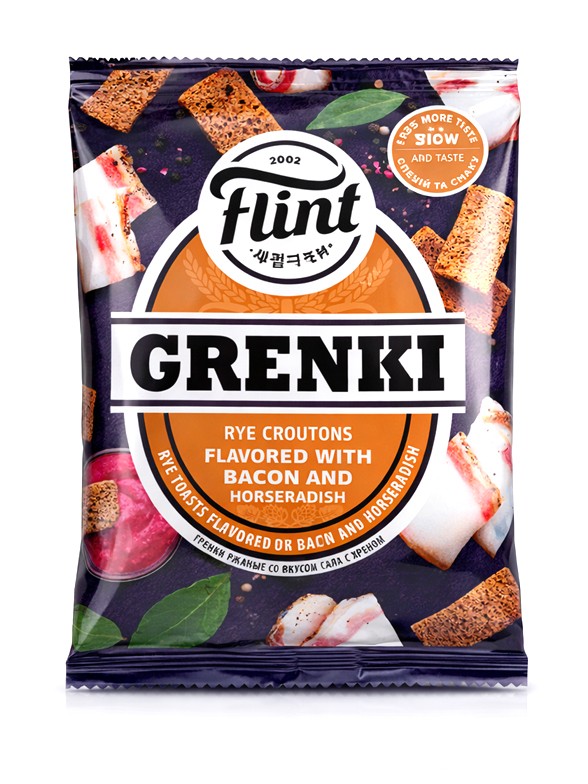 Snack de Centeno | Sabor a Tocino y Rábano Picante Horseradish 70g.