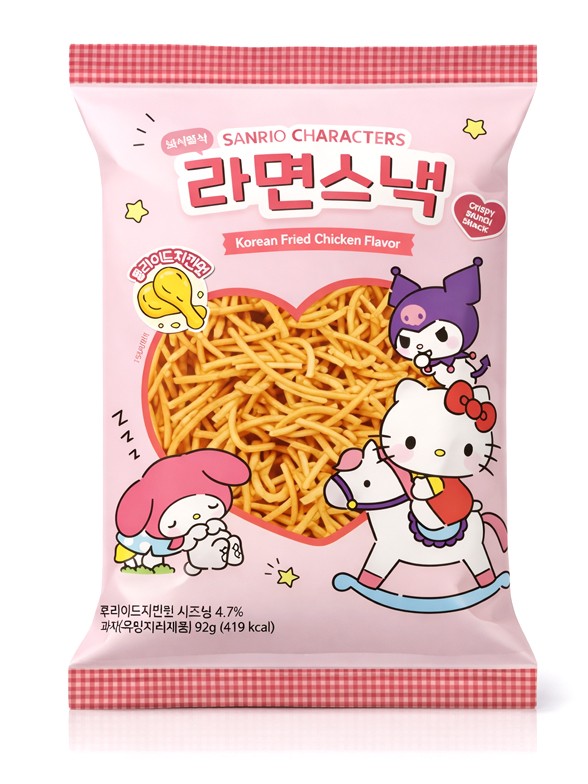Snack Coreano Ramen de Pollo Frito | Sanrio Friends 92g.