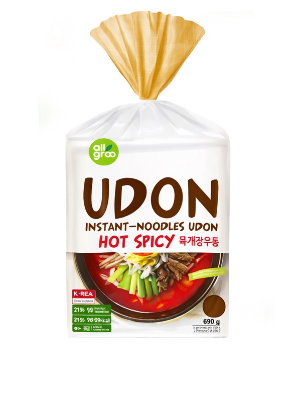 3 Raciones de Fideos Udon Coreanos Shoyu Picante