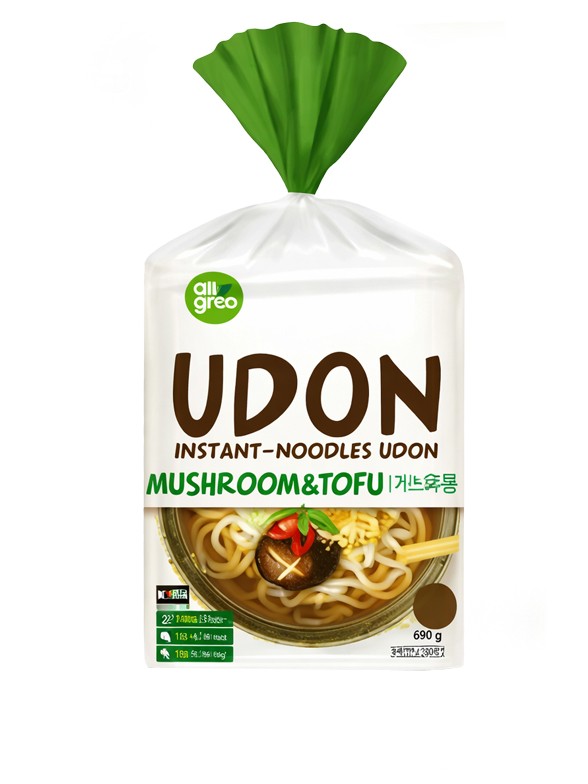 3 Raciones de Fideos Udon Coreanos Setas y Tofu
