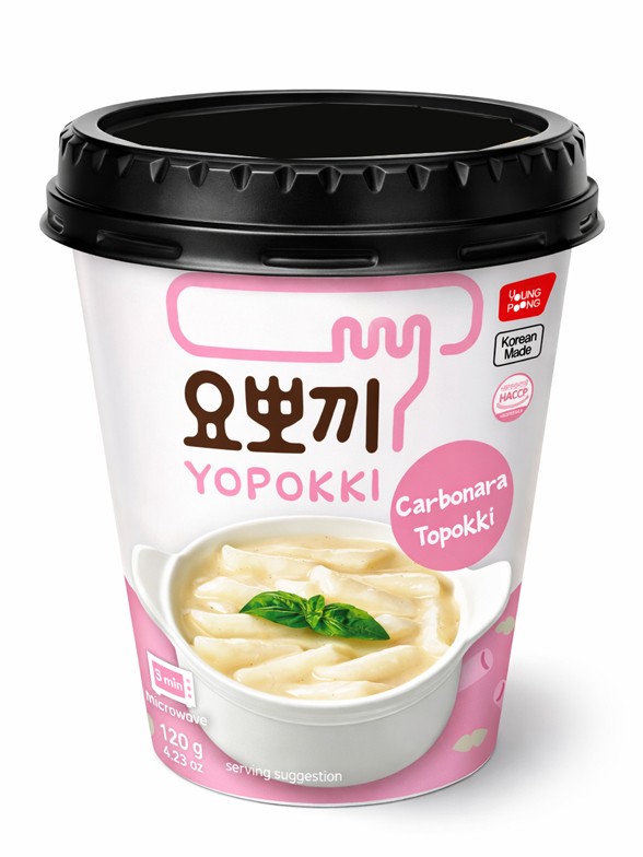 Topokki Coreanos Instantáneos con Salsa Carbonara | Yopokki 120g.
