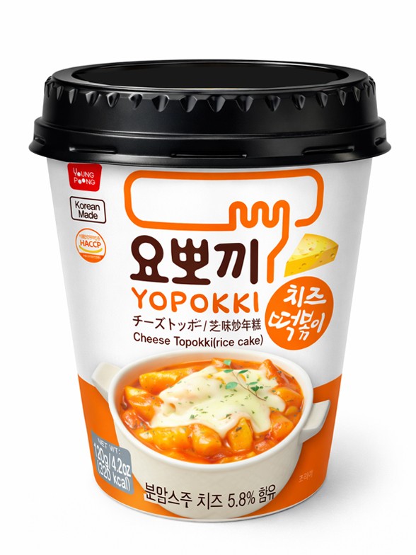 Topokki Coreanos Instantáneos con Salsa de Queso | Yopokki 120g.