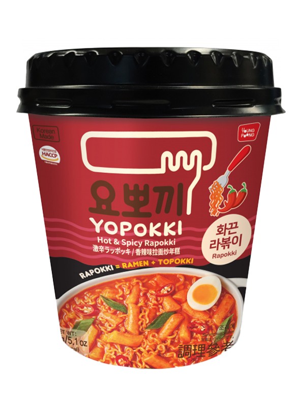 Ramen y Topokki Instantáneos con Salsa Hot & Spicy | Yopokki 145g.