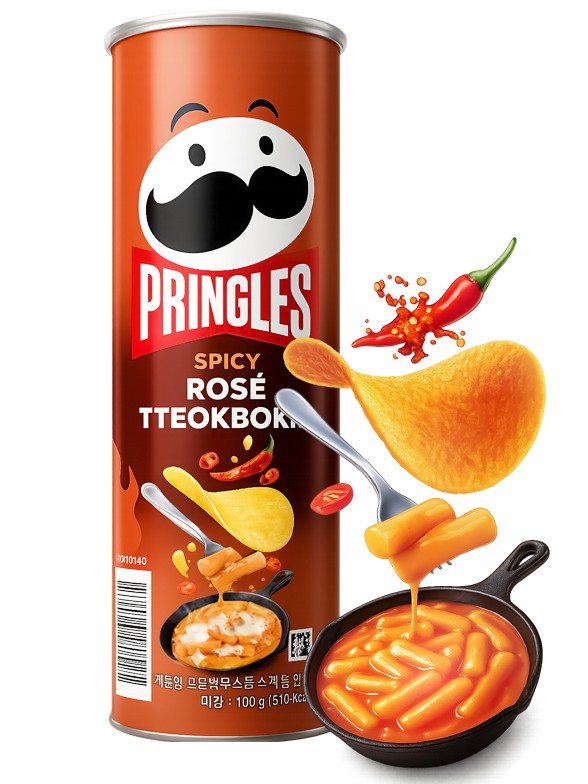 Pringles Coreanas de Topokki Rosé Picantes 100g.