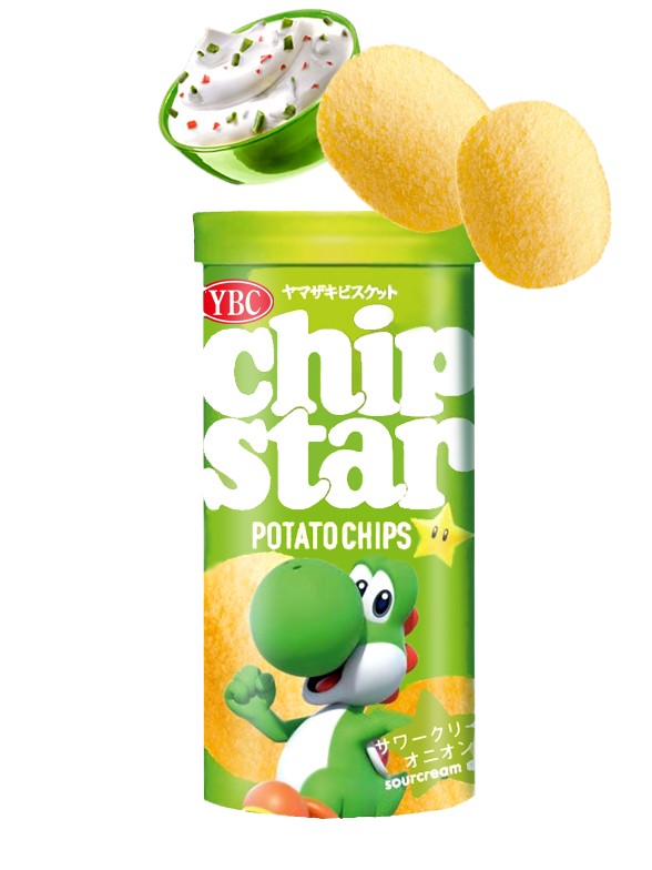 Patatas Chips Star Crema Agria y Cebolla | Edición Super Mario | Yoshi 45 grs.