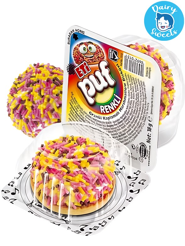 Marshmallow con Galleta y Confeti de Azúcar | Puf | Dairy Sweets 18g.
