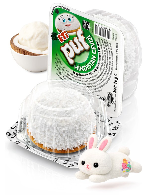 Marshmallow con Galleta y Virutas de Coco | Puf | Pascua Dulce 16g.