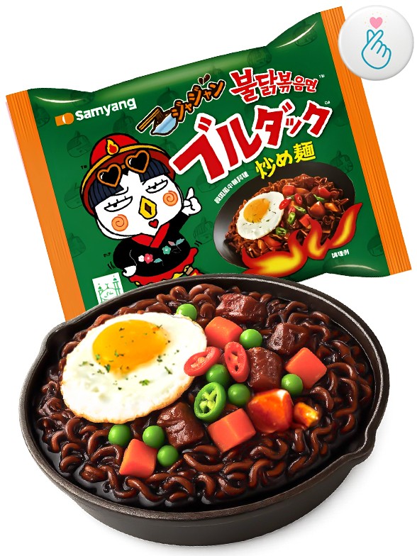 Fideos Ramen Coreano Salteado Jjajang | Buldak | Bag | Edición Japonesa 140g.