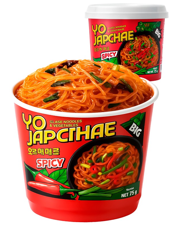 Fideos Japchae Coreanos Instantáneos Picantes 75g.