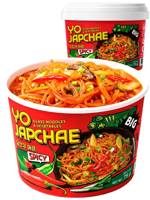 Fideos Japchae Coreanos Instantáneos Picantes 75g.