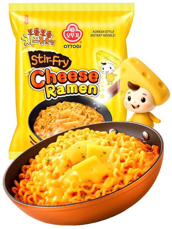 Ramen Salteado Coreano de Queso Picante | Cheese Ramyun 120g.