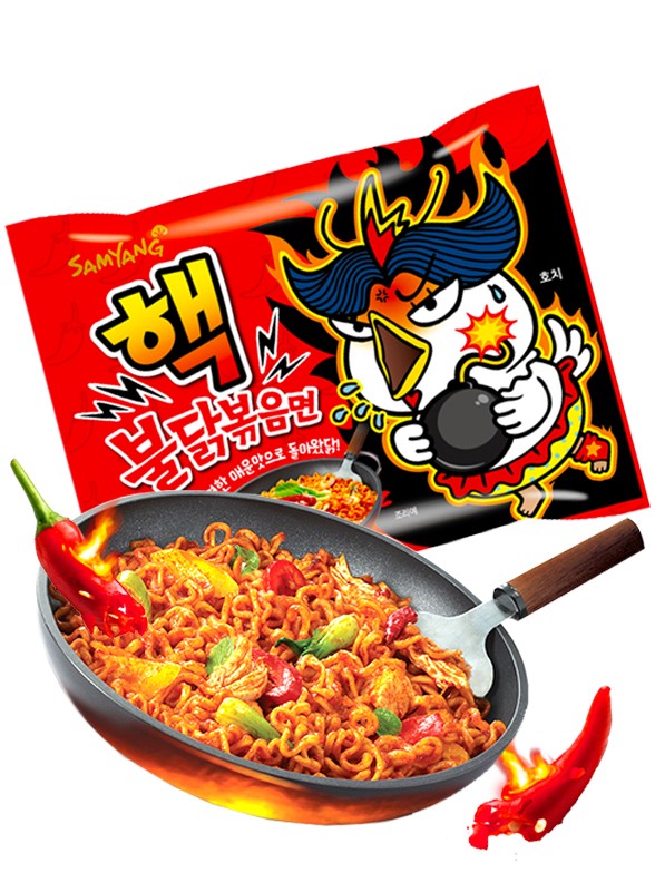Fideos Ramen Coreano Salteado Wok ULTRA SUPER HOT Chicken | Buldak | Bag.
