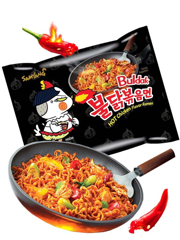 Fideos Ramen Coreano Salteado Wok ULTRA HOT Chicken | Buldak | Bag.