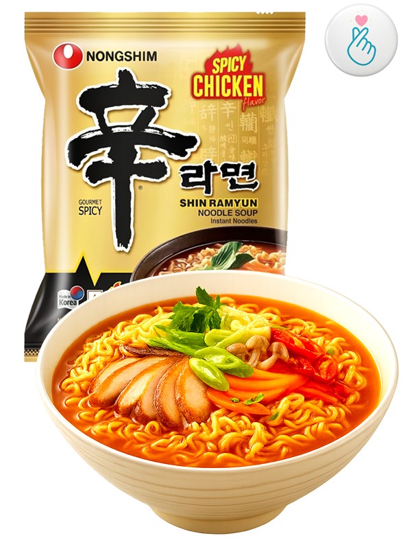 Fideos Ramen Coreanos Shin Ramyun | Pollo Picante 120g.