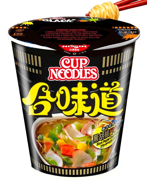Ramen Nissin Colors Cup Super Toppings Surimi Pimienta Negra 74 grs