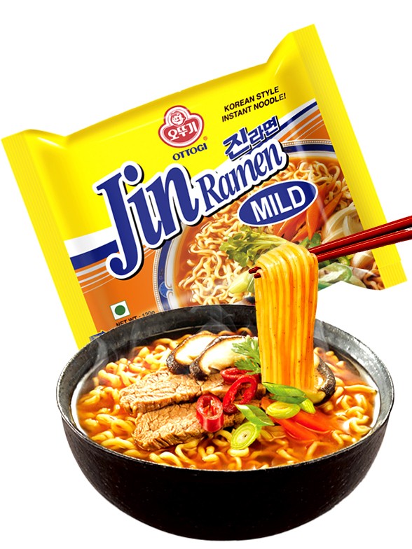 Fideos Ramen Coreanos Ramyun Jin Blue de Carne | Medio Picante