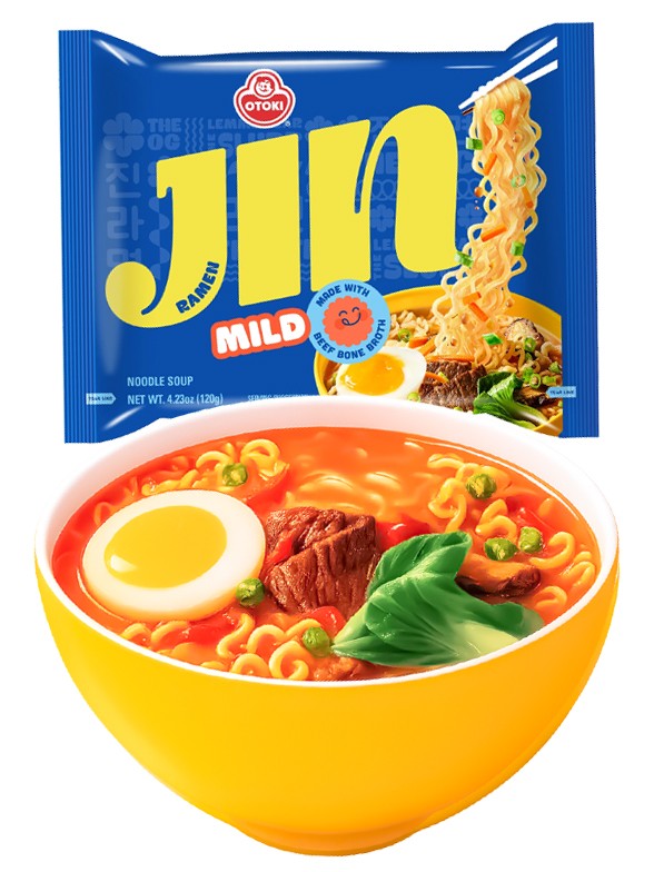 Fideos Ramen Coreanos Ramyun Jin Blue de Carne | Medio Picante