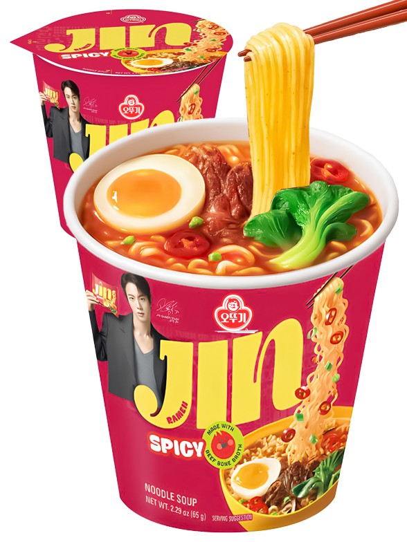 Fideos Ramen Coreanos Jin Ramyun Red | BTS Jin | Cup | Picante 65g.