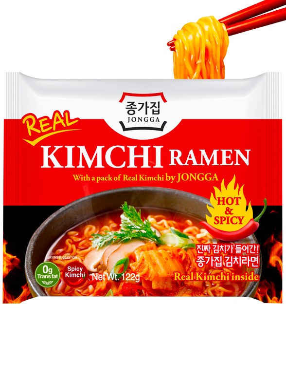 Fideos Ramen Coreanos con Kimchi Jongga | Hot & Spicy 122 grs.
