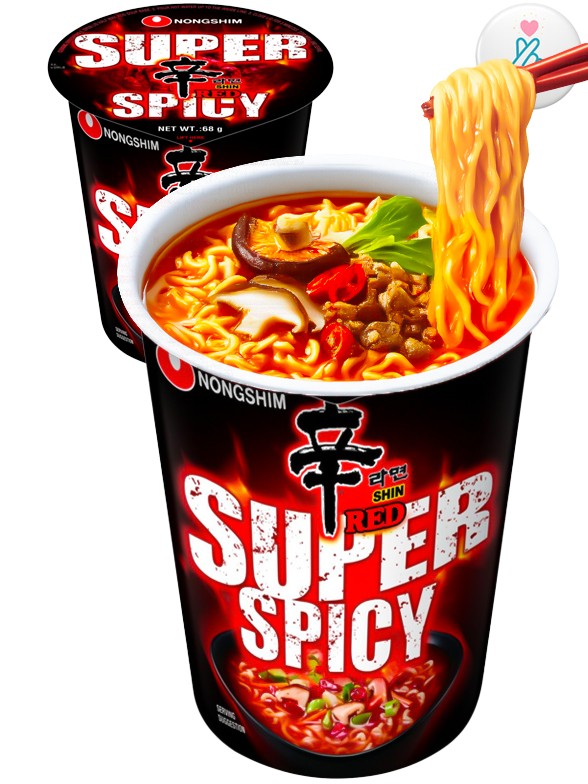 Fideos Ramen Coreanos Red Shin Ramyun | Super Spicy Cup