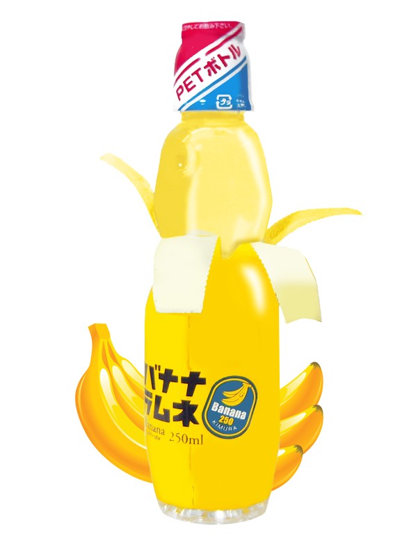 Soda Ramune de Banana 250 ml.