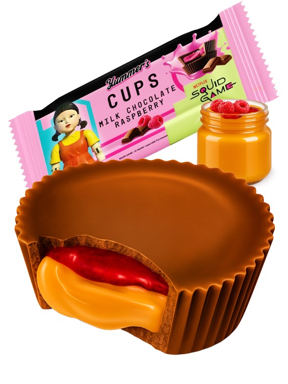 Chocolatinas de Crema de Cacahuete con Frambuesa | El Juego del Calamar 40g.