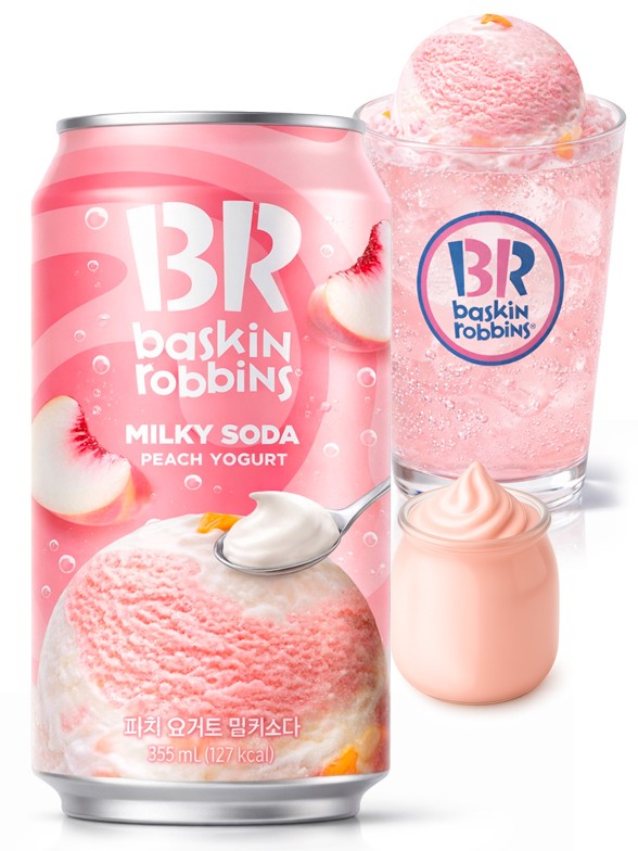 Refresco Coreano de Helado Yogur de Melocotón | Baskin Robbins 350 ml.