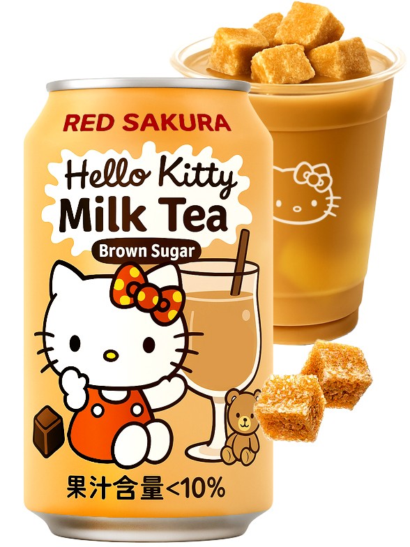 Milk Tea con Azúcar Moreno | Hello Kitty | 310 ml.