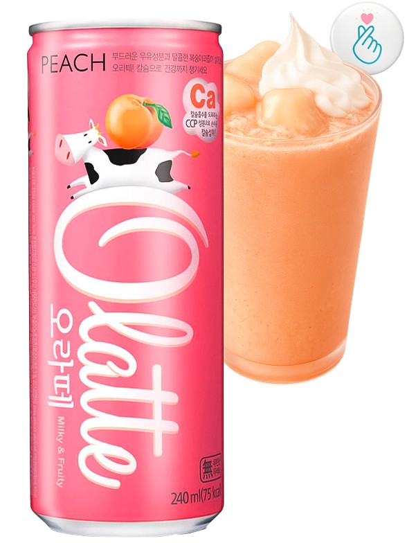 Refresco Coreano de Leche y Melocotón | O Latte 240 ml.