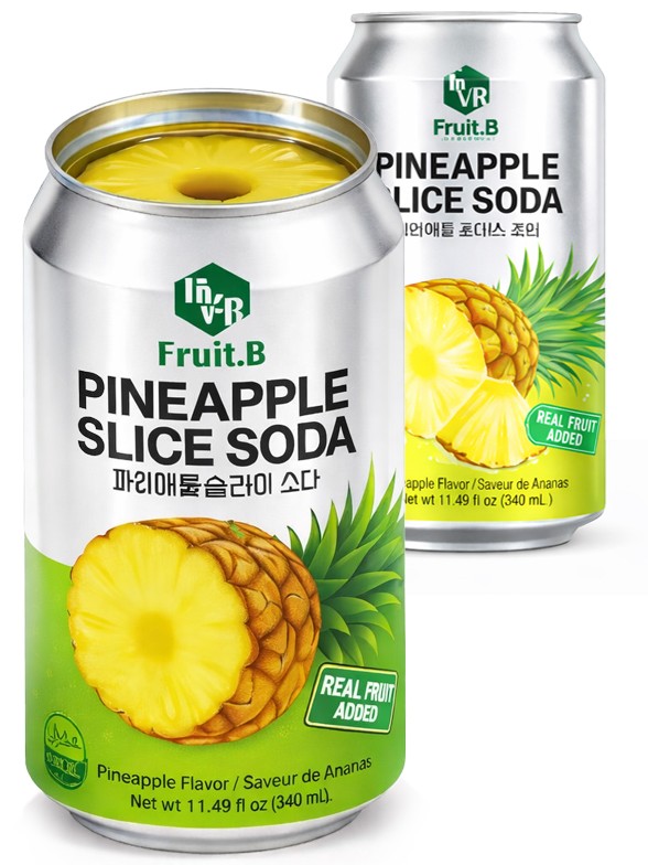 Refresco Coreano de Piña | Con Rodaja de Piña 340ml.