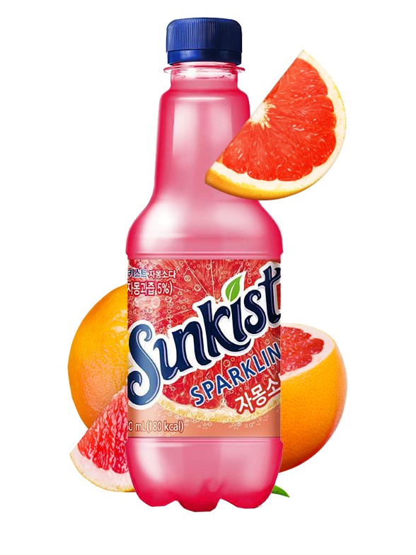 Refresco Coreano de Pomelo Rosa Sunkist 350 ml.