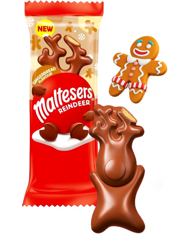 Chocolatina Maltesers Reno | sabor Galleta Gingerbread 29g.