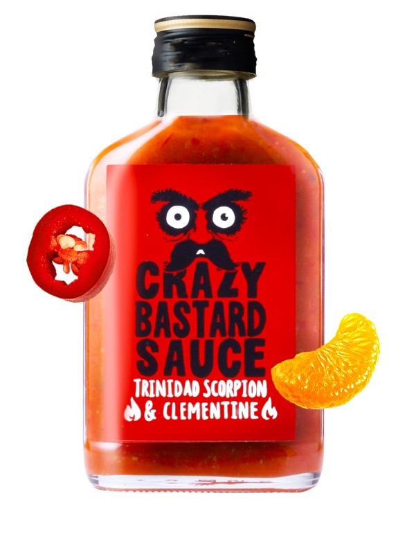 Salsa Crazy Bastard | Guindilla Trinidad Scorpio y Clementina 100 ml.