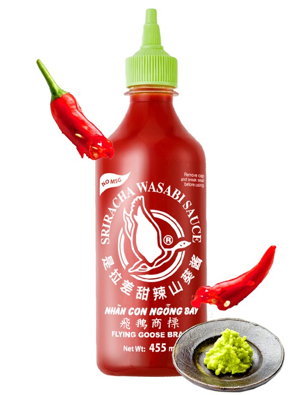 Salsa Sriracha Chili Picante con Wasabi 455 ml.