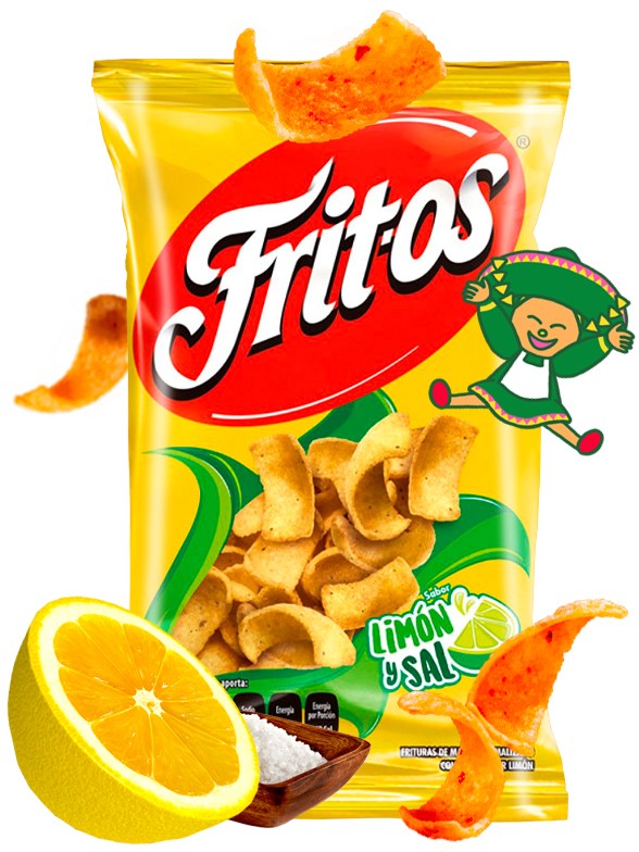 Snack de Maíz de Limón y Sal | Frit-os | PURO MÉXICO!! 60 grs.