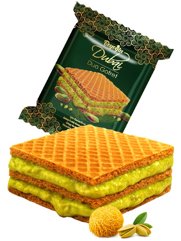 Sandwich Gofret Dubai de Kataifi y Pistacho 36g.