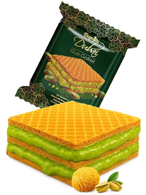 Sandwich Gofret Dubai de Kataifi y Pistacho 36g.