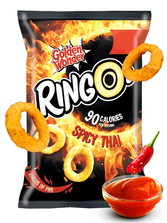 Snack Aros Ringos Spicy Thai | Golden Wonder 55 grs.
