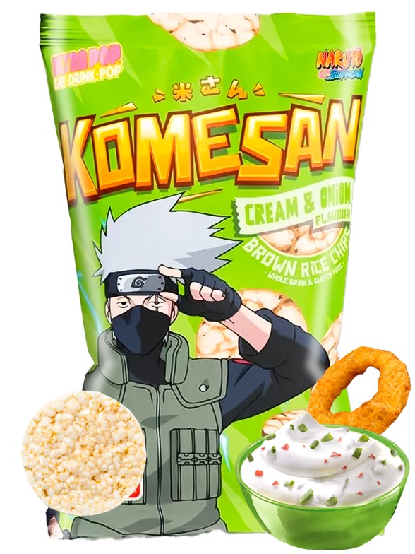 Snack de Arroz Integral Sabor Crema Agria y Cebolla | Naruto 60 grs.