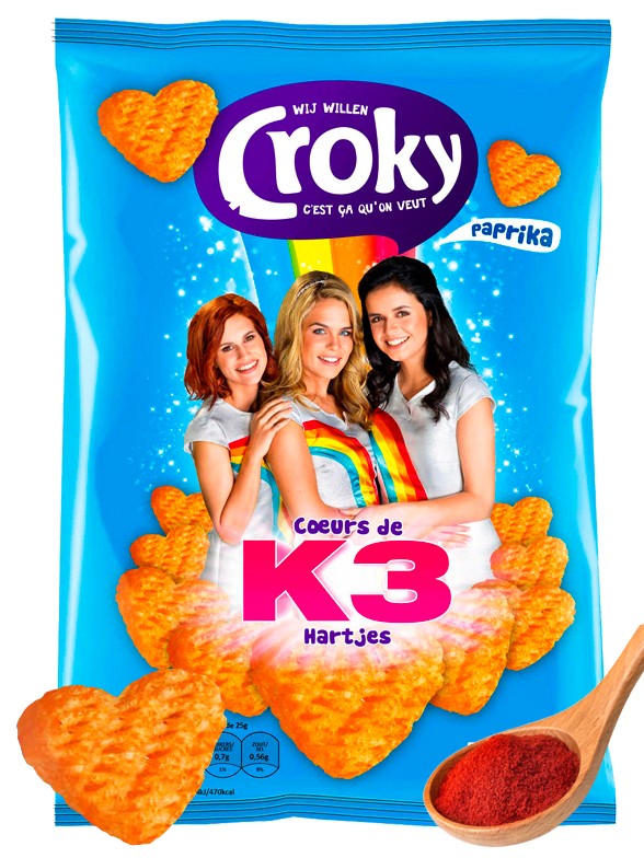 Snack Corazones de Paprika | K3 Croky 80 grs.