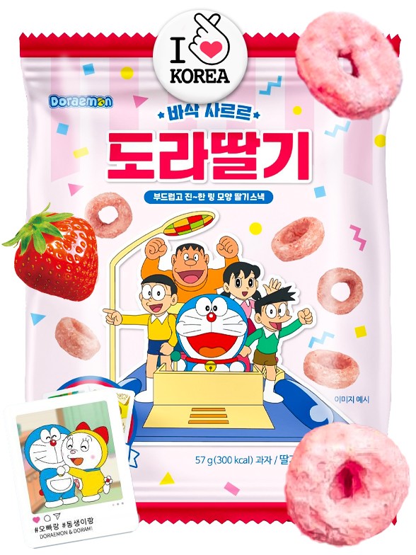 Snack Donut de Fresa | Doraemon 57 grs.