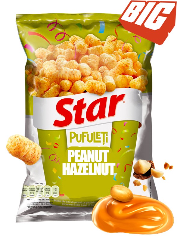 Snack Ganchitos de Cacahuete y Avellana | Star Pepsi 80g.