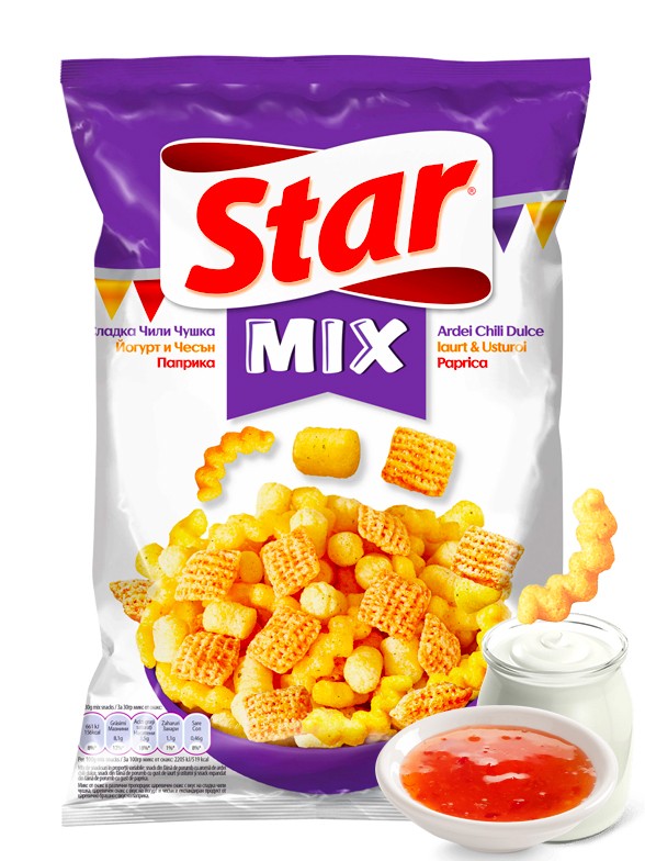 Snack Mix Sweet Chili, Yogur-Ajo y Paprika | Star Pepsi 90g.