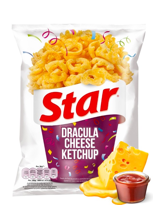 Snack Mix de Queso Drácula y Aros de Ketchup | Star Pepsi 80 grs