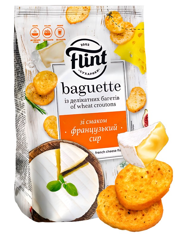 Tostadas de Pan Sabor Queso Francés | Flint 90g.