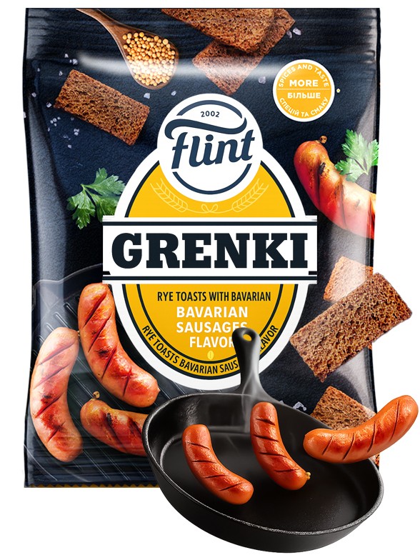 Snack de Centeno y Trigo con Sabor a Salchicha Bávara 70g.